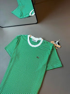 CAMISETA LACOSTE LISTRADA VERDE