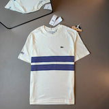 CAMISETA LACOSTE SPORT FAIXA DUPLA BRANCA