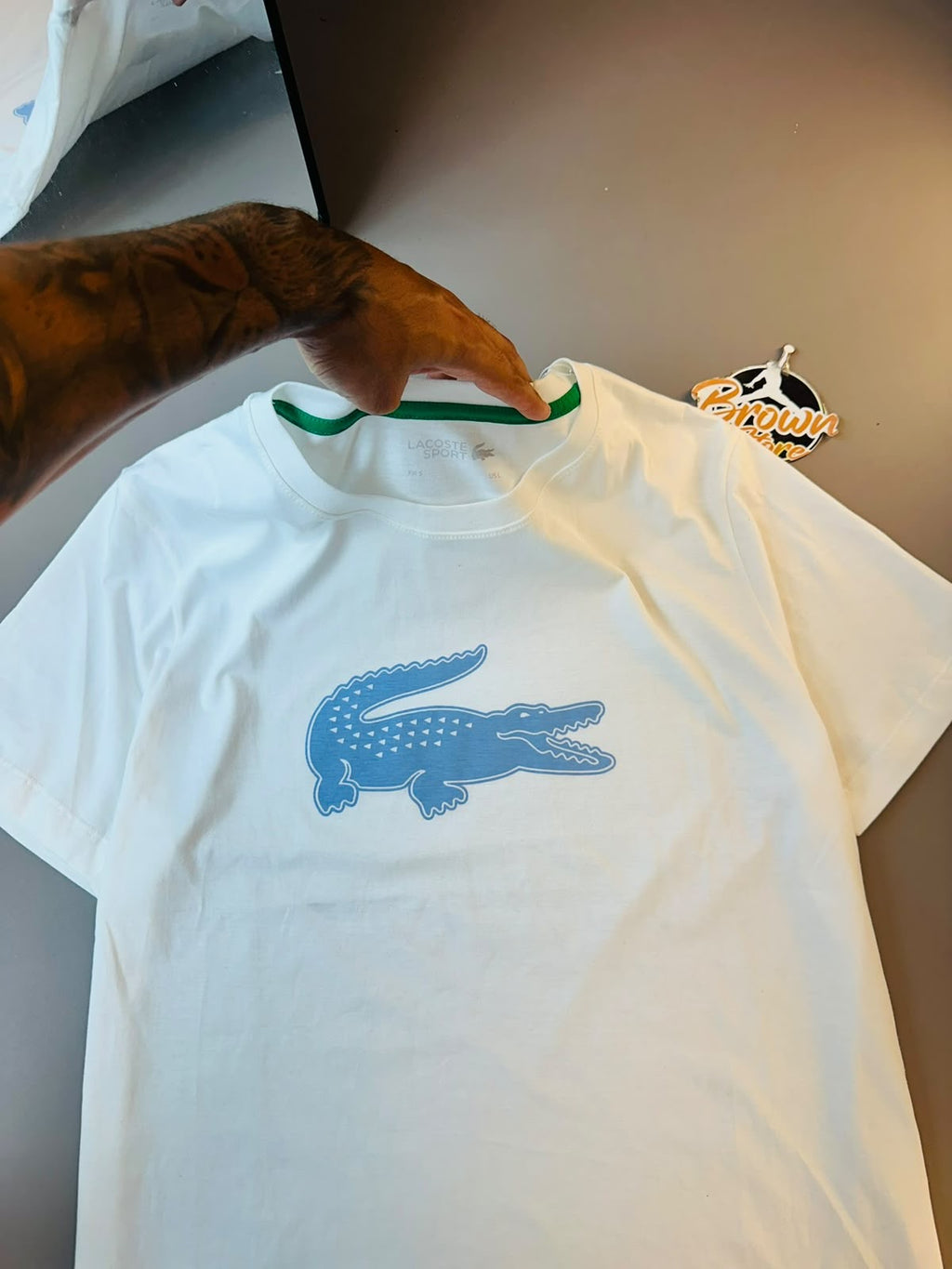 CAMISETA LACOSTE SPORT BIG CROC - BRANCA