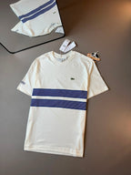 CAMISETA LACOSTE SPORT FAIXA DUPLA BRANCA