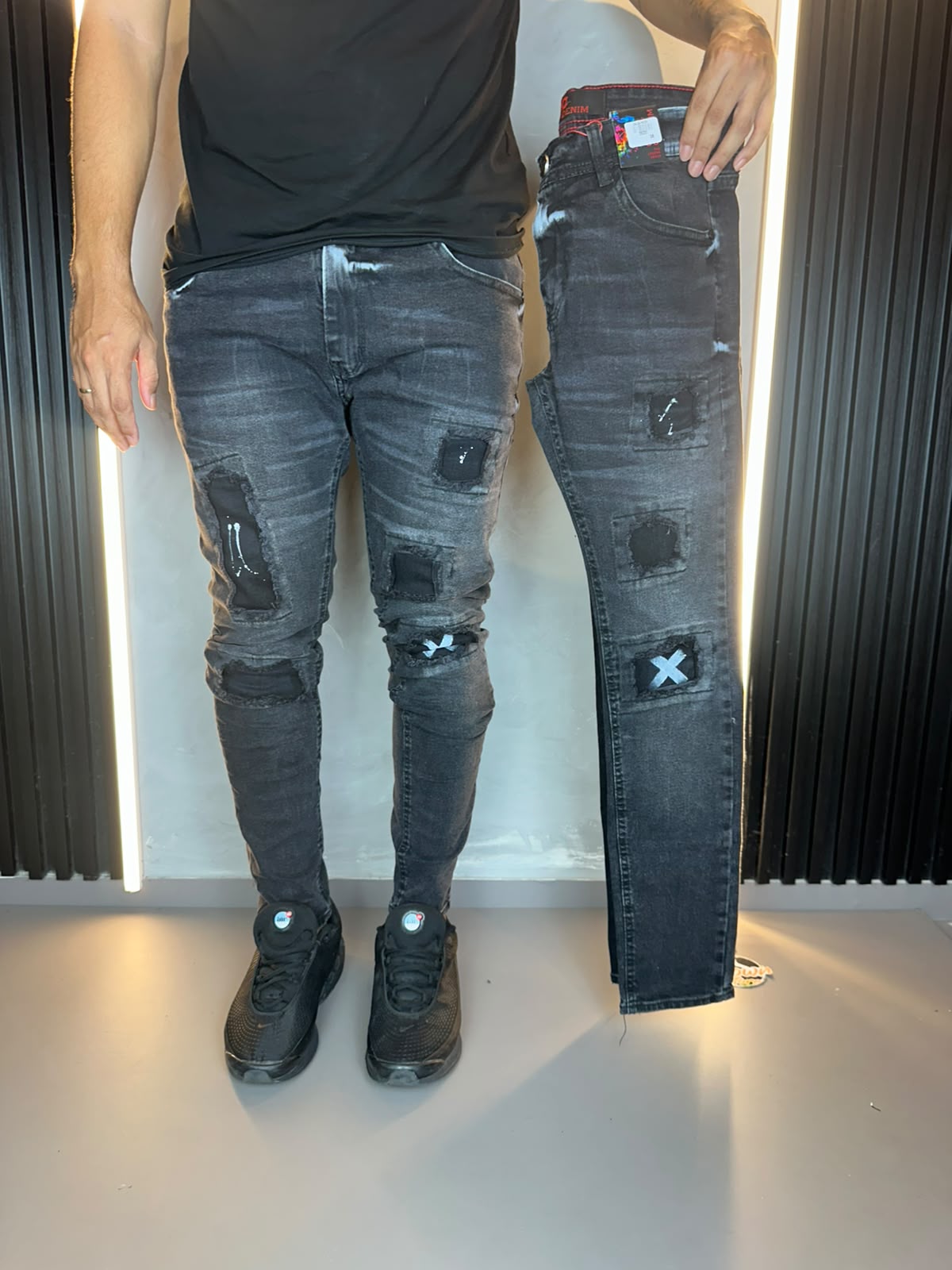 CALÇA JOGADOR CITY QUADRADO CINZA X