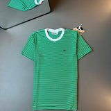 CAMISETA LACOSTE LISTRADA VERDE