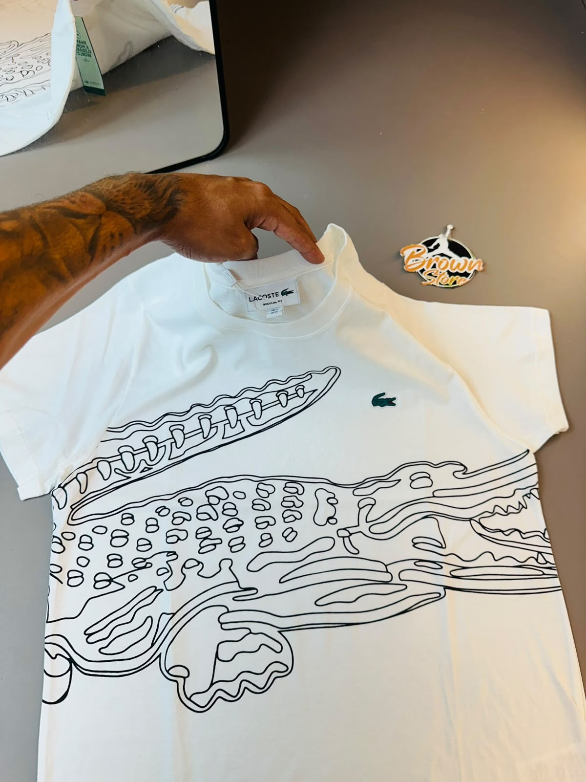 CAMISETA LACOSTE SPORT CROCODILO ULTRA - BRANCA