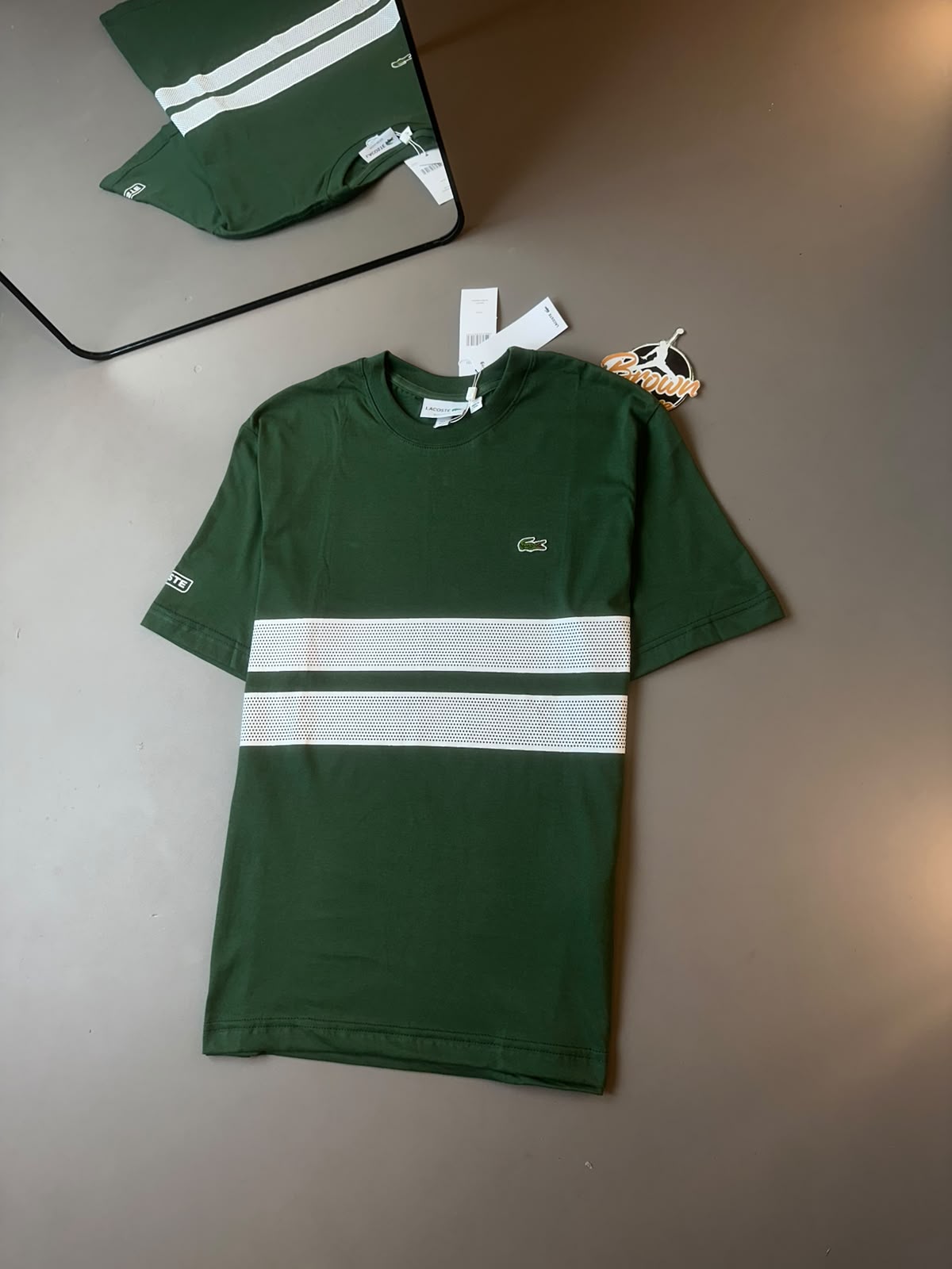 CAMISETA LACOSTE SPORT FAIXA DULPA VERDE