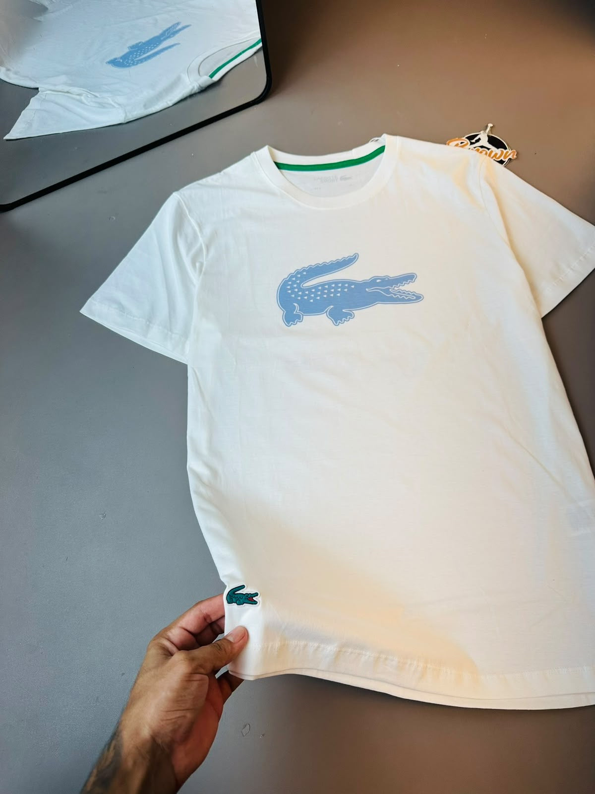 CAMISETA LACOSTE SPORT BIG CROC - BRANCA