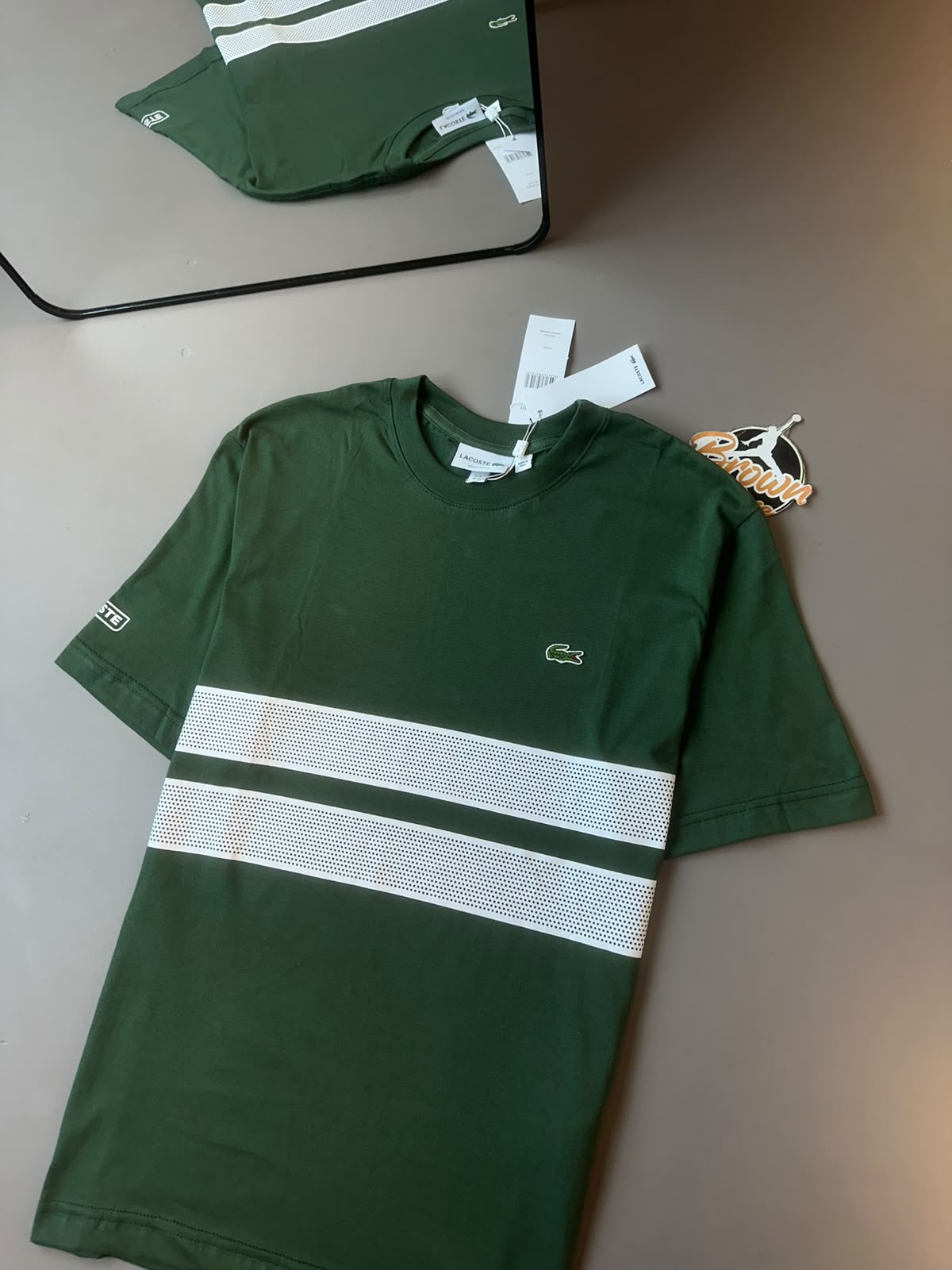 CAMISETA LACOSTE SPORT FAIXA DULPA VERDE