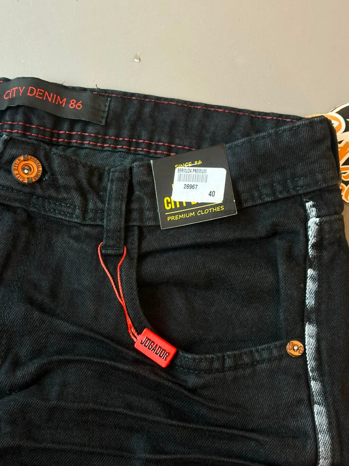 BERMA JOGADOR JEANS - PRETO