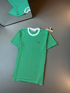 CAMISETA LACOSTE LISTRADA VERDE