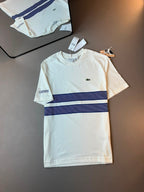 CAMISETA LACOSTE SPORT FAIXA DUPLA BRANCA