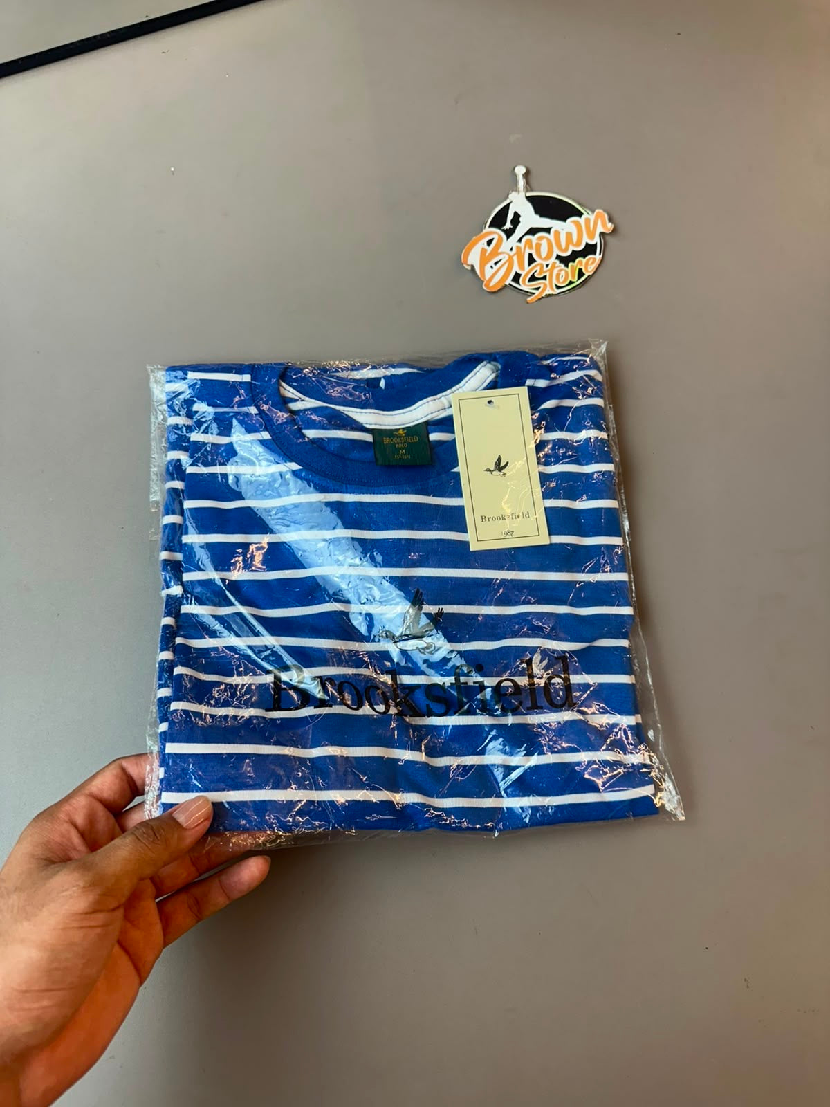 CAMISETA BROOKSFIELD LISTRADA AZUL