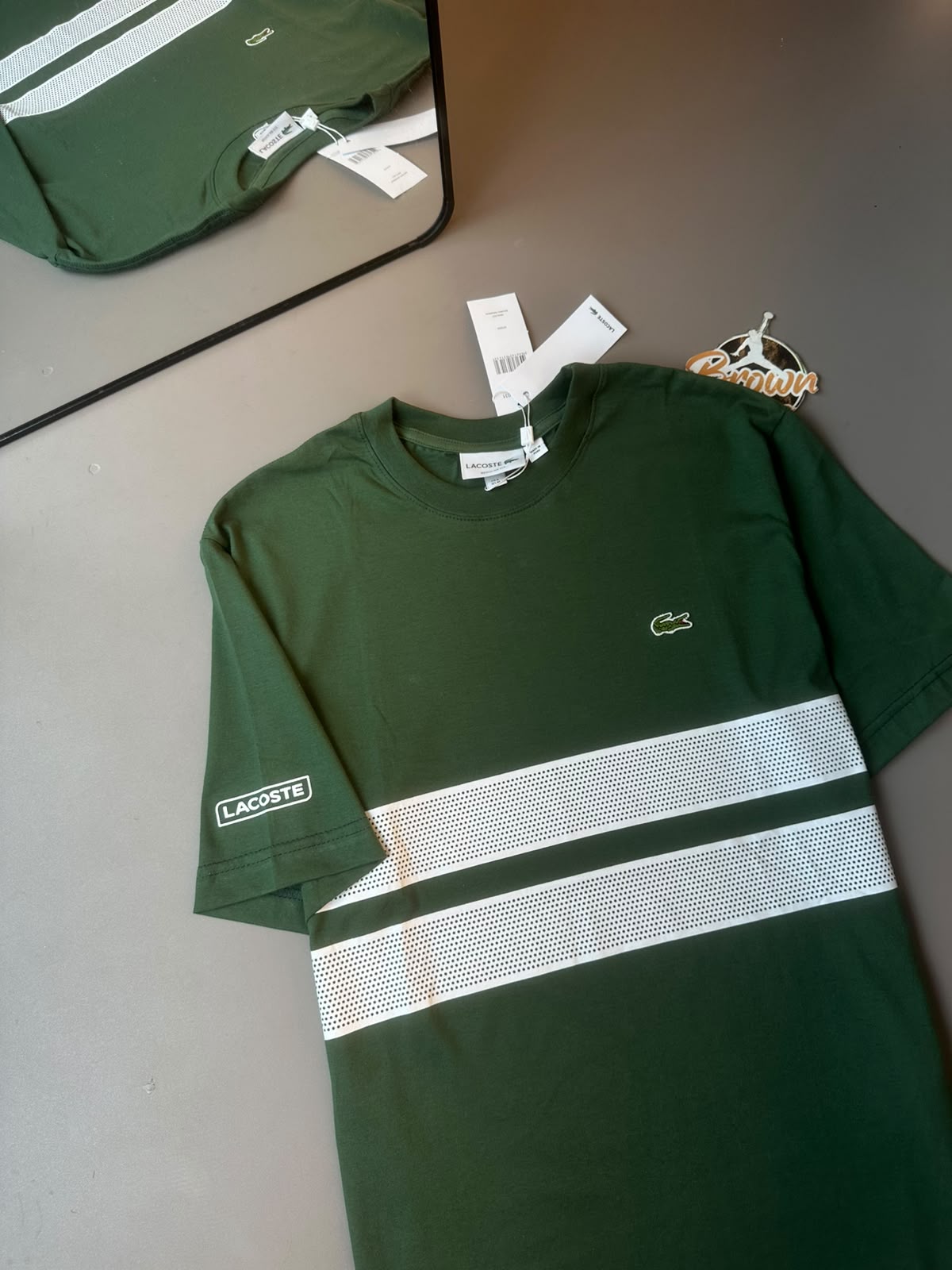 CAMISETA LACOSTE SPORT FAIXA DULPA VERDE