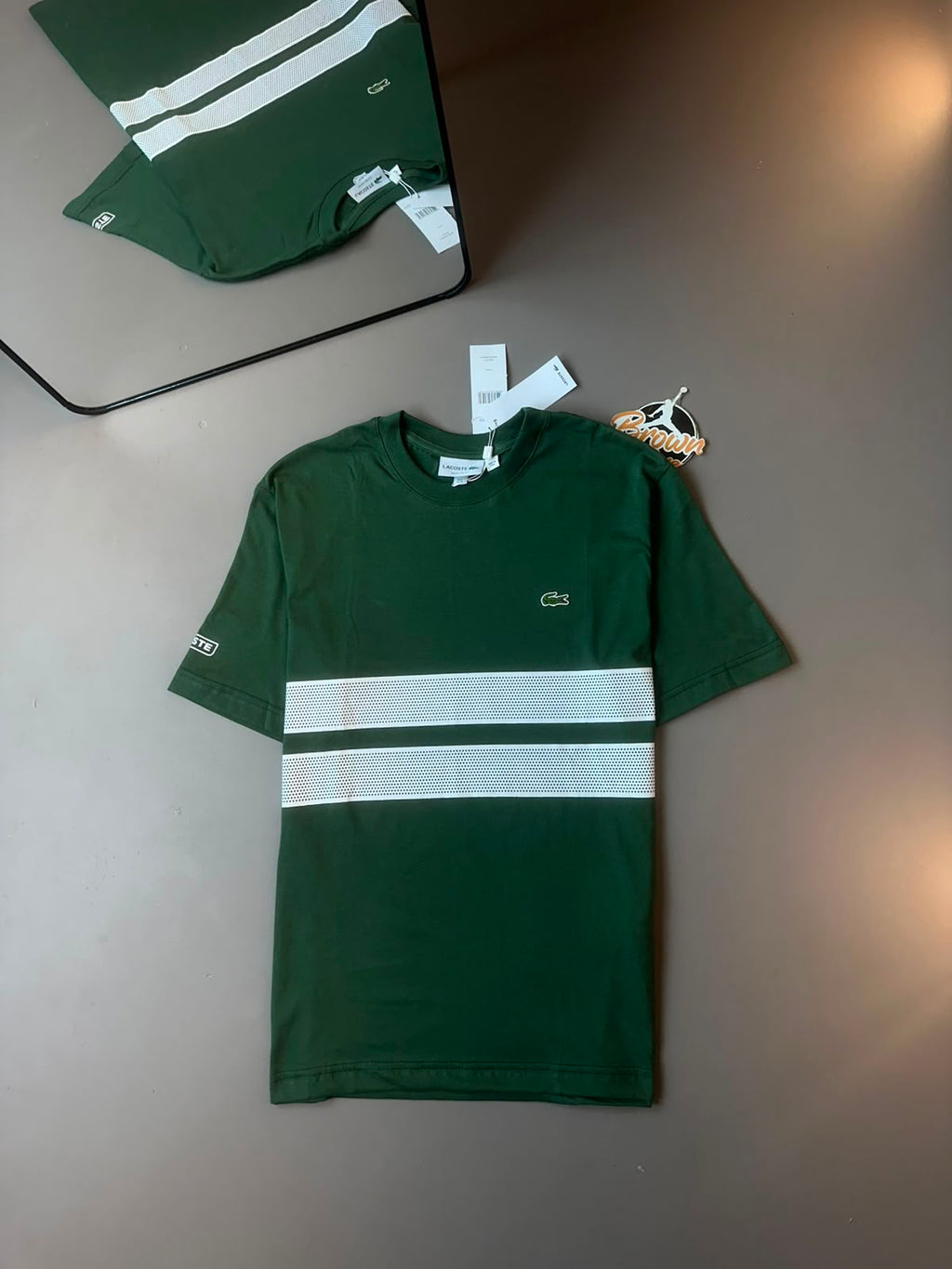 CAMISETA LACOSTE SPORT FAIXA DULPA VERDE