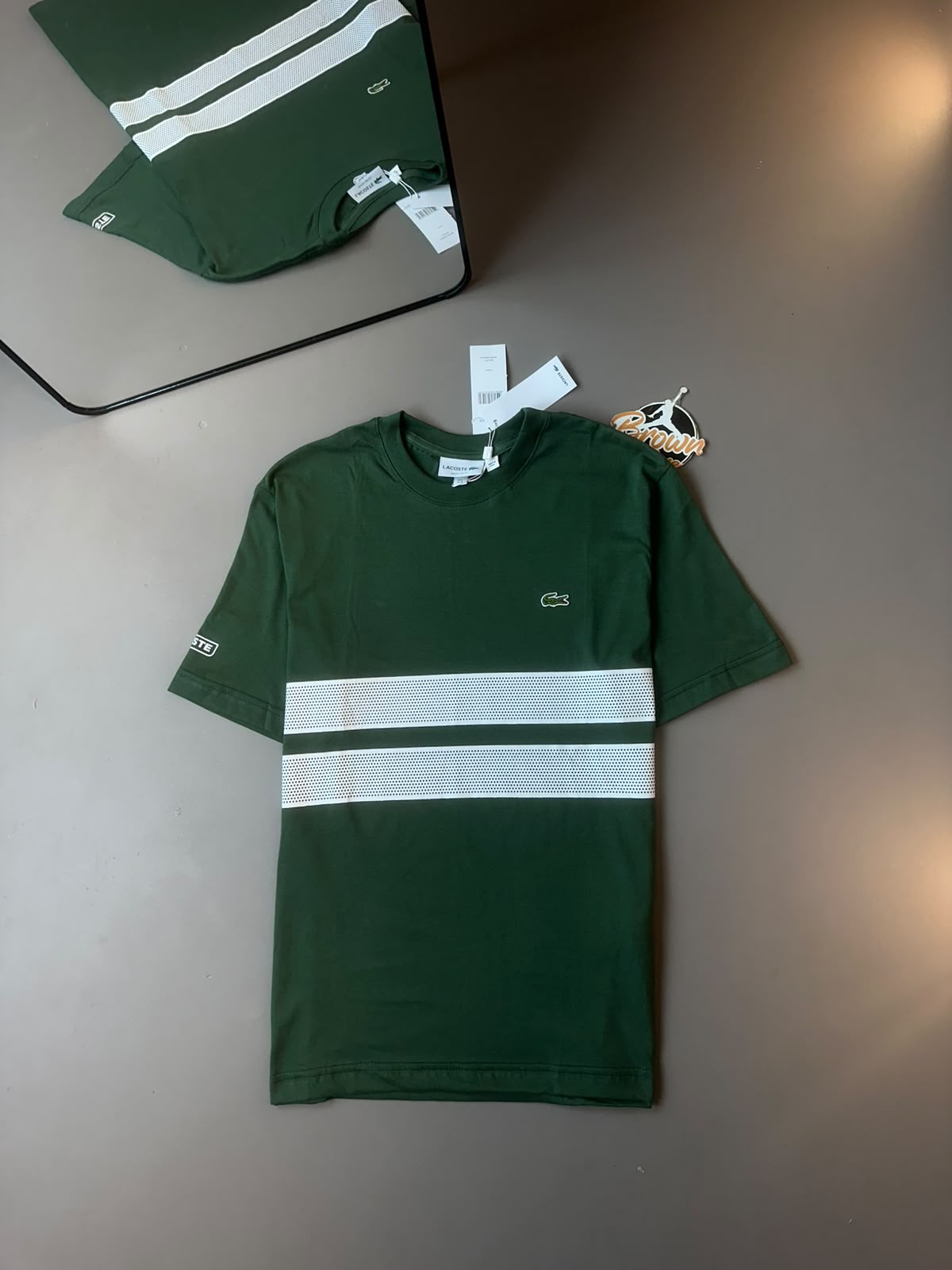 CAMISETA LACOSTE SPORT FAIXA DULPA VERDE