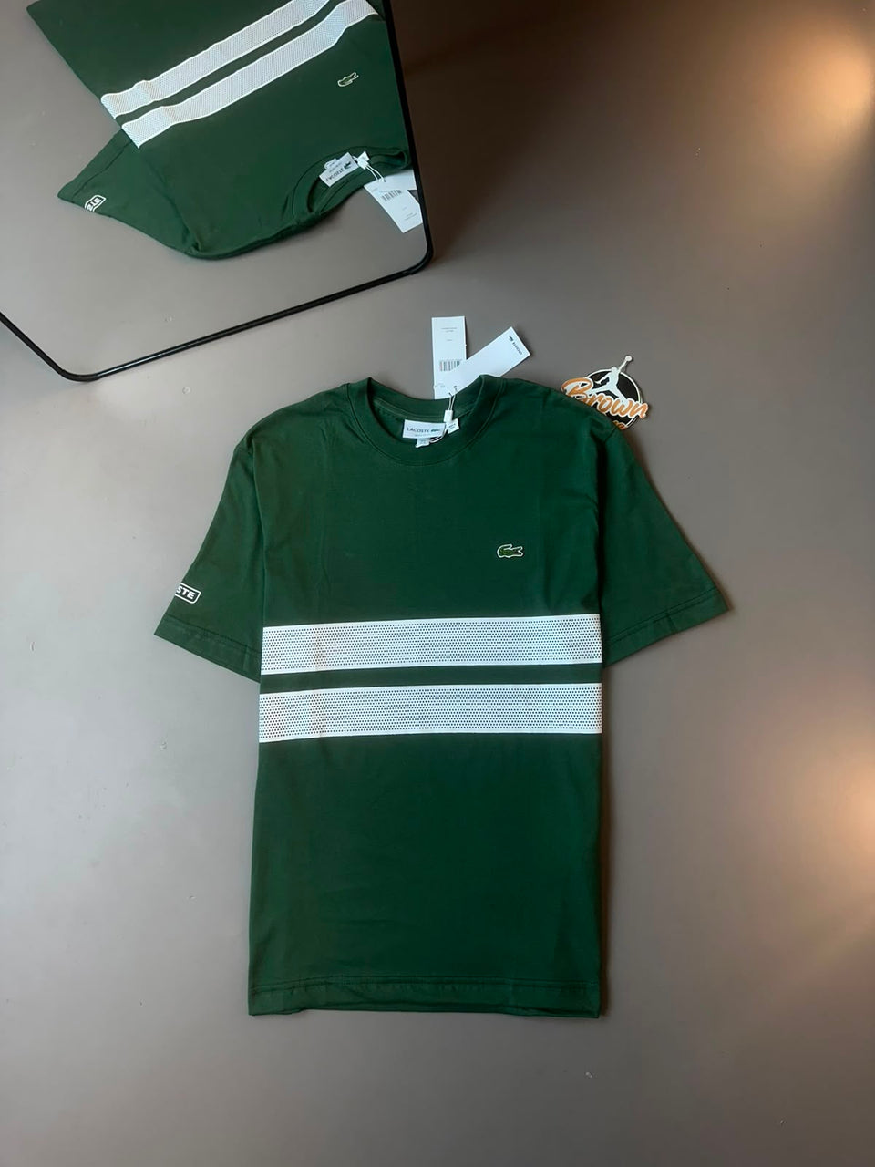 CAMISETA LACOSTE SPORT FAIXA DULPA VERDE