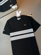 CAMISETA LACOSTE SPORT FAIXA DUPLA PRETA